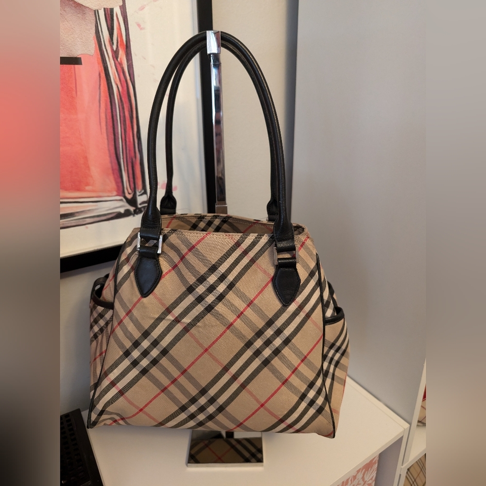 Burberry Tan and Black Women's Bag, Shoulder Bag, Pre-loved